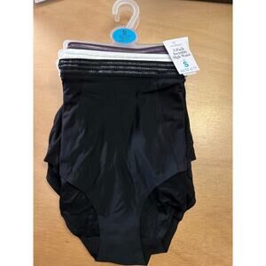 New Women Primark 3 Pack High Waist Invisible Briefs Black Brown White Small 6-8